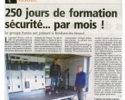 article de journal de Vesoul sur la formation sécurité