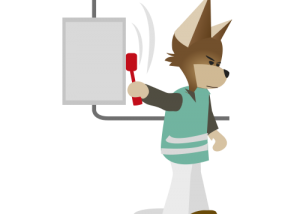 Mascotte Groupeforces coupe l'électricité