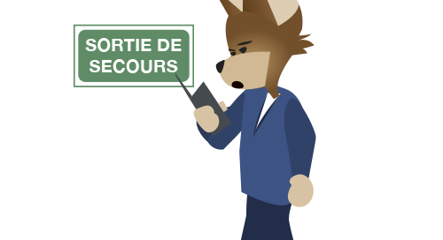 Mascotte Martin chargé de sécurité de salons